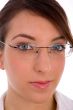 close view of female face with eyewear