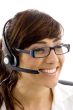 cheerful female customer care executive