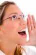 close up of shouting businesswoman