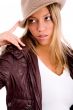 portrait of young woman wearing hat
