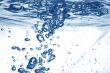 Blue water with bubbles