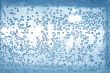 Blue water with bubbles