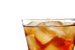 ice filled soft drink isolated on white