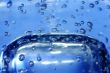 Blue water with bubbles