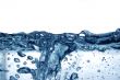 Blue water with bubbles