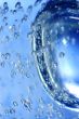 Blue water with bubbles