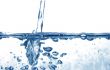 Blue water with bubbles