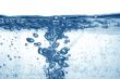 Blue water with bubbles