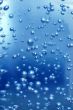 Blue water with bubbles