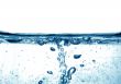 Blue water with bubbles