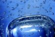 Blue water with bubbles