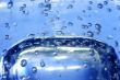 Blue water with bubbles