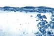 Blue water with bubbles