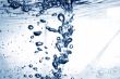 Blue water with bubbles