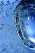 Blue water with bubbles