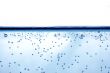 Blue water with bubbles