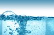 Blue water with bubbles