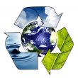 Planet Earth with Recycle Symbol