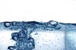 Blue water with bubbles