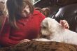 Young Girl with Her Maltese Puppy
