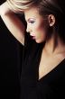 sexy blond girl on black background