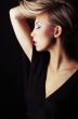sexy blond girl on black background
