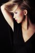 sexy blond girl on black background