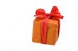 gift wrapped in orange