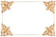 Abstract golden floral frame concept over white background
