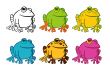 Six frog icons
