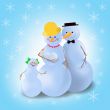 winter snowman family