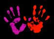 Violet and red fingerprint