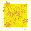Decorative flowers on color background