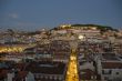 Bird view of downtown of the city at sunset, lisbon, portugal