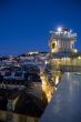 View of downtown of the city at night, lisbon, portugal