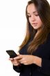 Business woman texting