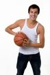 Playing basketball