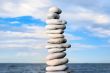Grey stone tower on a beach