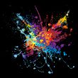ink splatter rainbow black