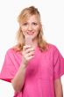 Nurse with pink cell phone