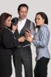 Man between two women