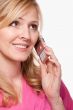 Smiling woman on cell phone