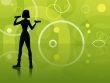 Sport background with girl silhouette