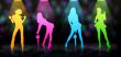 Four sexy models in night club