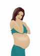 pregnant woman in blue