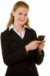 Business woman paging