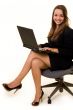 Typing on laptop