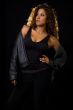Woman in leather jacket