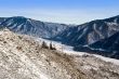 mountain pass and clear blue sky