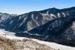 Peak of mountains. Winter in Altay.